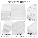 Shuttle Art Office Desk Organizer with Drawer, All in One Office Supplies and Cool Desk Accessories Pen Holder, Enhance Your Decor, Desktop 8-Compartment Laddered Desk Organizer(White)4.webp