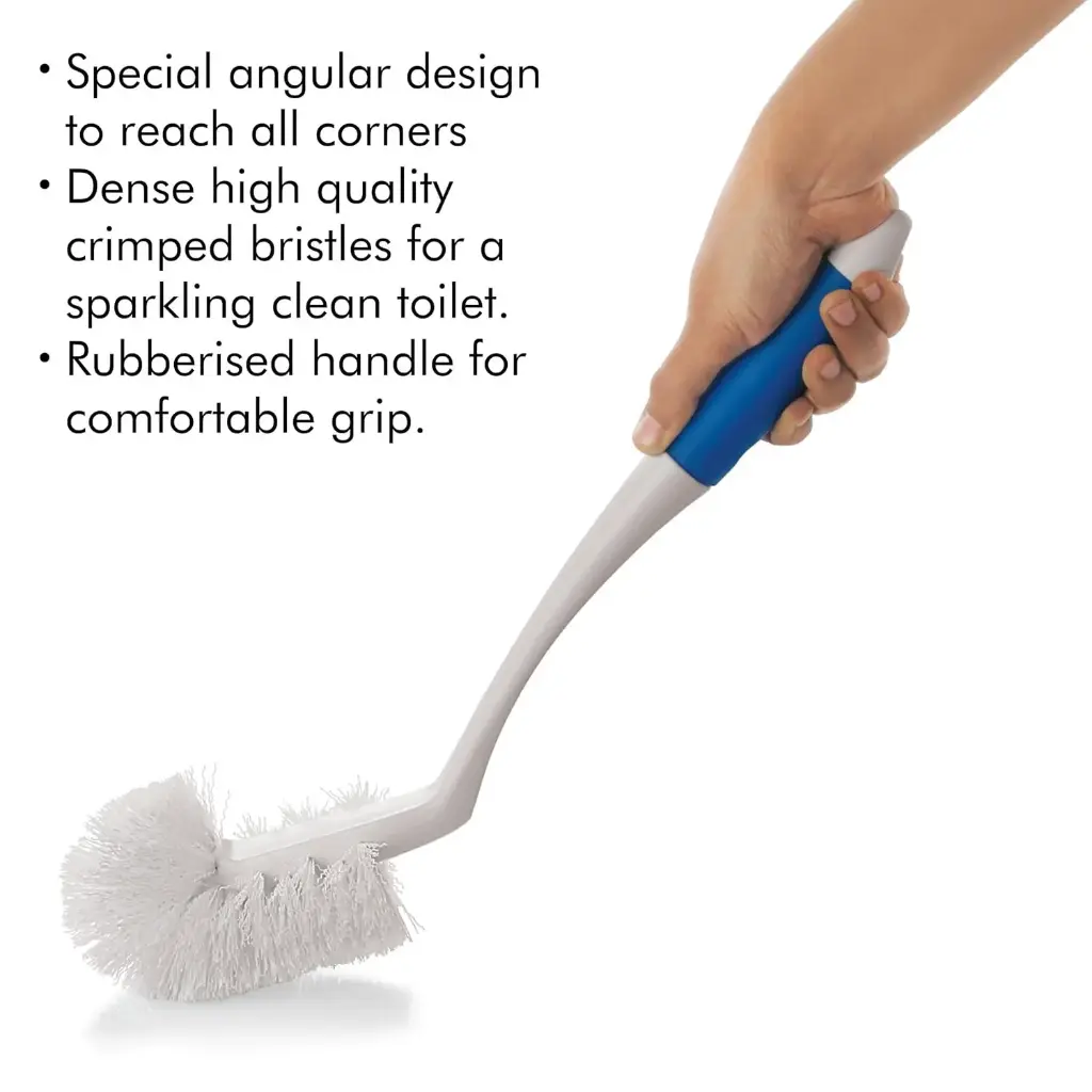 Cello Kleeno Angular Toilet Brush with Holder Pack of 1, Blue & White _Flexible Bristles & Rubberised Firm Grip Plastic Sturdy Handle _Toilet Cleaning Brush for Western & Indian Toilet Bathroom Brush5.webp