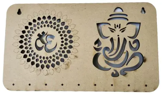 My Dream Carts Ganesha Om Chakra Key Holder for Home Decor Items _ Stylish Key Hanger Wall Mounted Decoration _ Handicraft Key Chain Stand _ Wooden Keychain Hangers for Office _ Wood Keys Organizer5.webp