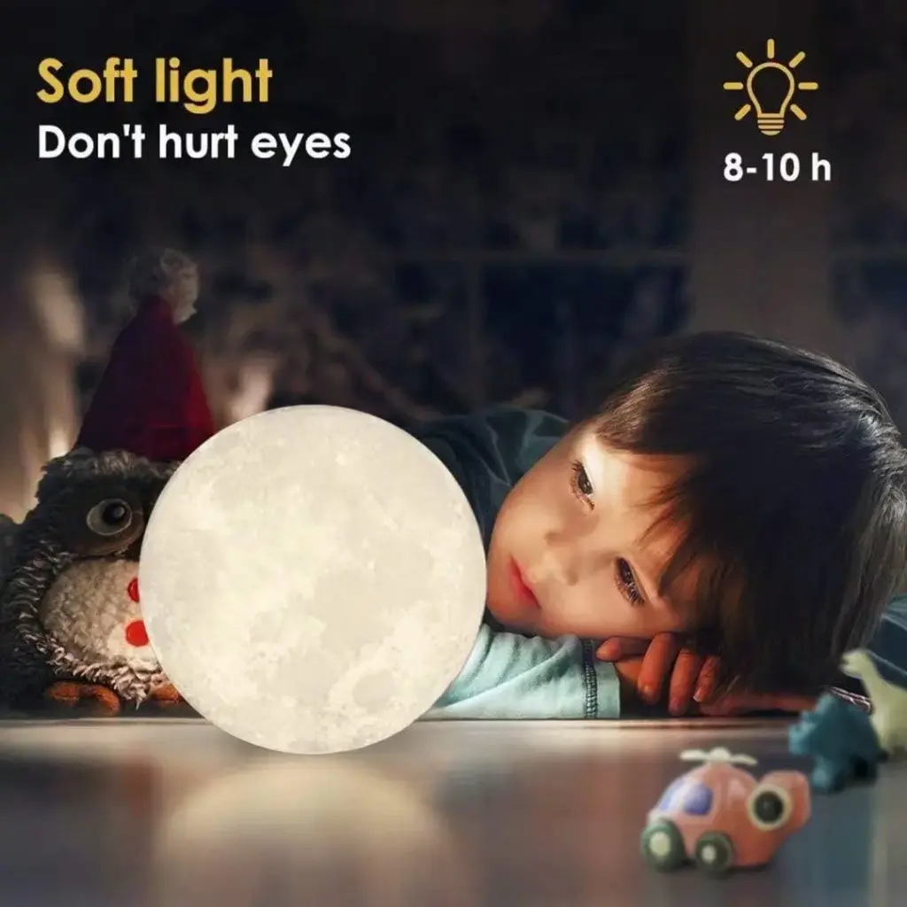 Desidiya 3D Moon Night Lamp – Rechargeable with 7 Color Changing Features, 15CM – Elegant Plastic Design for Beautiful Indoor Lighting in Bedrooms and Kids' Rooms _ Gifts for Woman _ Valentine Gift5.webp
