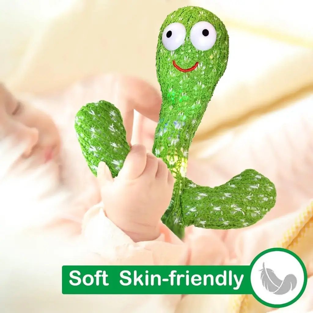 Storio Rechargeable Toys Talking Cactus Baby Toys for Kids Dancing Cactus Toys Can Sing Wriggle & Singing Recording Repeat What You Say Funny Education Toys for Children Playing Home Decor for Kids2.webp