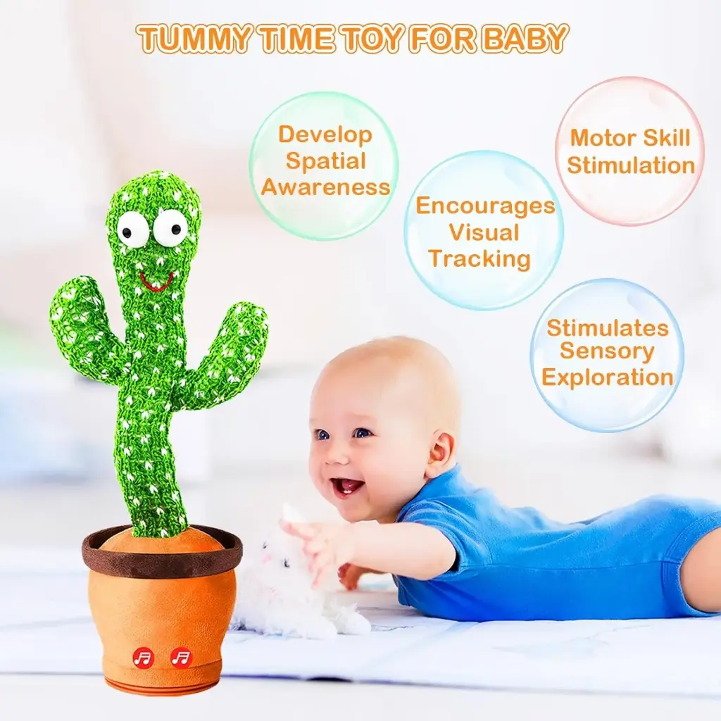 Storio Rechargeable Toys Talking Cactus Baby Toys for Kids Dancing Cactus Toys Can Sing Wriggle & Singing Recording Repeat What You Say Funny Education Toys for Children Playing Home Decor for Kids7.webp