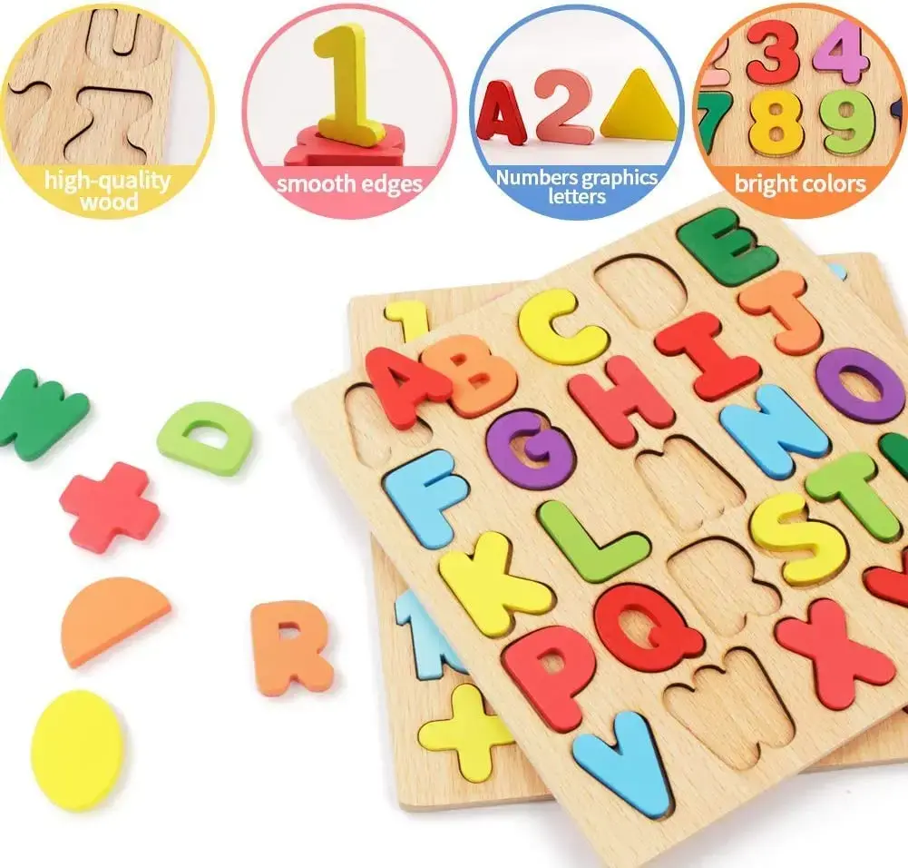 Chocozone Wooden Learning Educational Game Board for Kids, Puzzle Toys for 2 Years Old Boys & Girls (Alphabets, Numbers & Shapes)3.webp