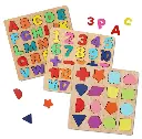 Chocozone Wooden Learning Educational Game Board for Kids, Puzzle Toys for 2 Years Old Boys & Girls (Alphabets, Numbers & Shapes)1.webp