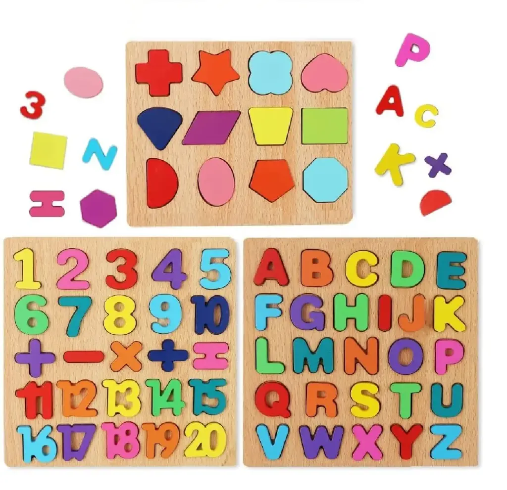 Chocozone Wooden Learning Educational Game Board for Kids, Puzzle Toys for 2 Years Old Boys & Girls (Alphabets, Numbers & Shapes)2.webp