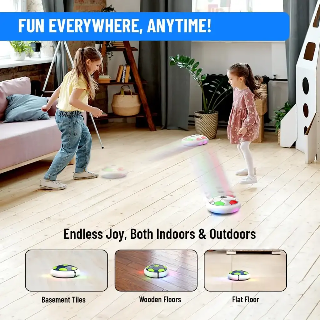 Mirana C-Type USB Rechargeable Battery Powered Hover Football Indoor Floating Hoverball Soccer _ Air Football Smart _ Made in India Fun Toy Best Gift for Kids Boys & Girls 2-10 Years (Silver Rainbow)2.webp