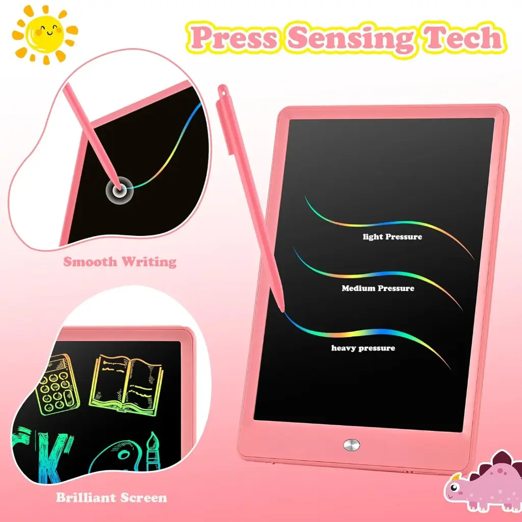 EooCoo Doodle Board Toddler,2 Pack 10 Inch LCD Writing Tablet, Drawing Board,Electronic Drawing Tablet Pad for Girls Boy,Educational Learning Travel Games for 3-8 Years Old Kids Birthday-Blue+Pink2.webp