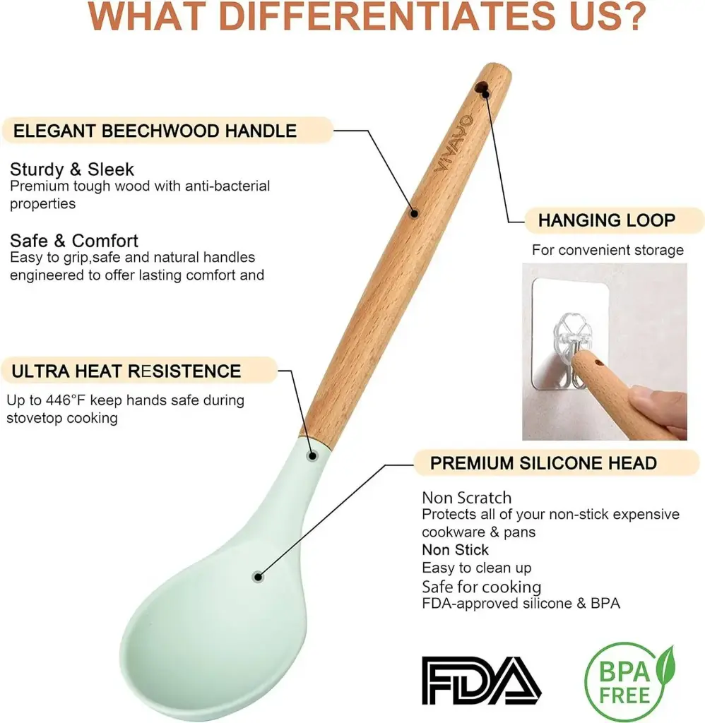 KitchenCrafter multicolors UtensilsSpoon Spatula Cooking,Flexible NonStick Silicon Kitchen Tool Set  (Green, Cooking Spoon)-4.webp.jpg