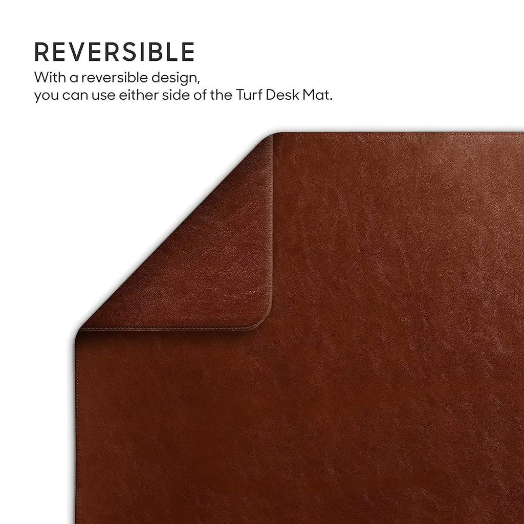DailyObjects Large Premium Vegan Leather Desk Mat_Anti-Skid_Anti-Slip_85_45cm_Reversible Desk spread Turf Desk_Laptop Mat for Work from Home_Office_Gaming- Extended mouse pad and keyboard desk pad-Tan4.webp