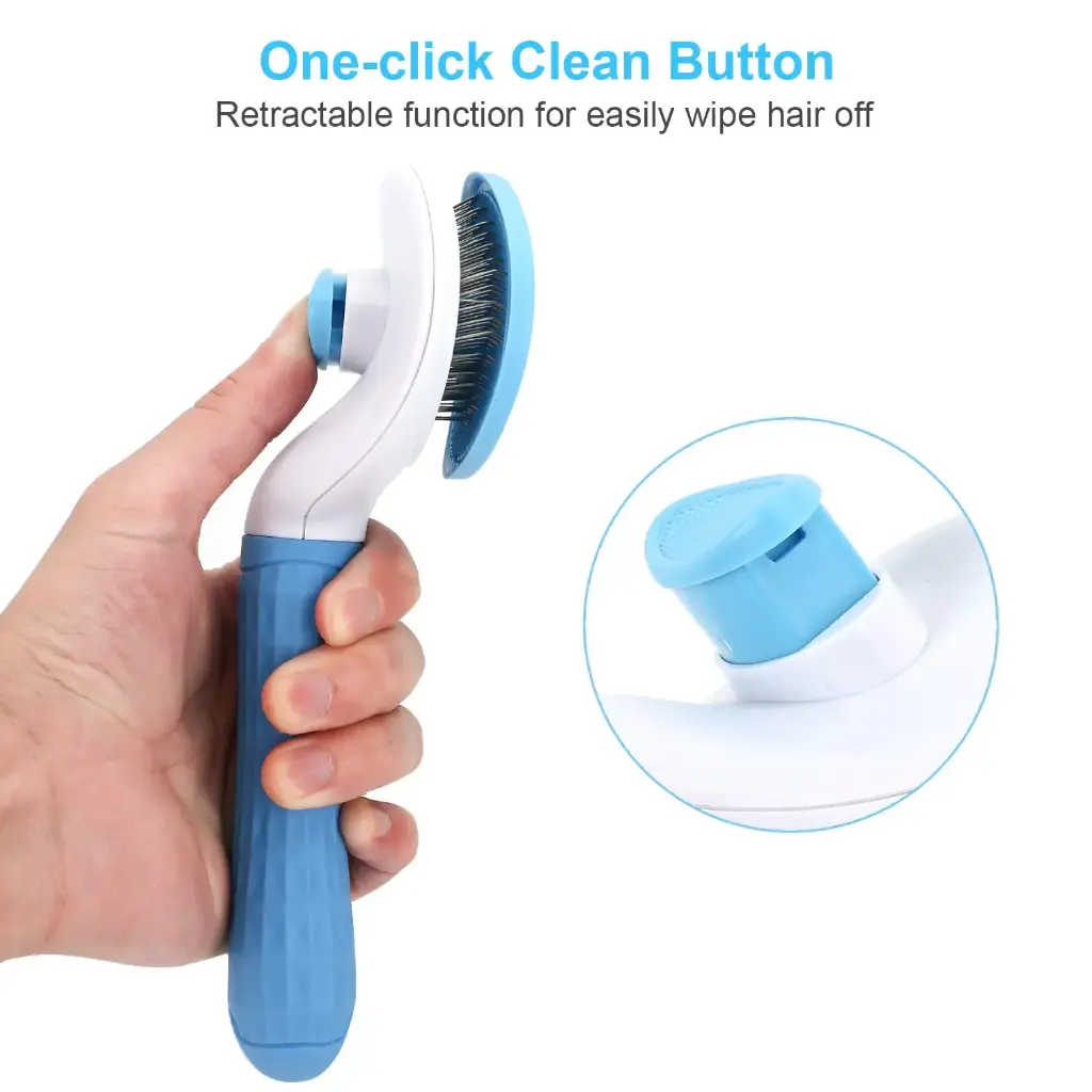 Depets Self Cleaning Slicker Brush, Pet Grooming Shedding Brush for Dogs and Cats - Easy to Remove Loose Undercoat, Pet Massaging Tool Suitable for Pets with Long or Short Hair Color May Vary2.webp
