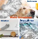 Deriz 1 pair of silicon dog bathing hand gloves + Pet Dog Bath Brush Soft Silicone Dog Shampoo Brush, Brush Hair Fur Grooming Cleaning Brush Soft Shampoo Dispenser Multi2.webp