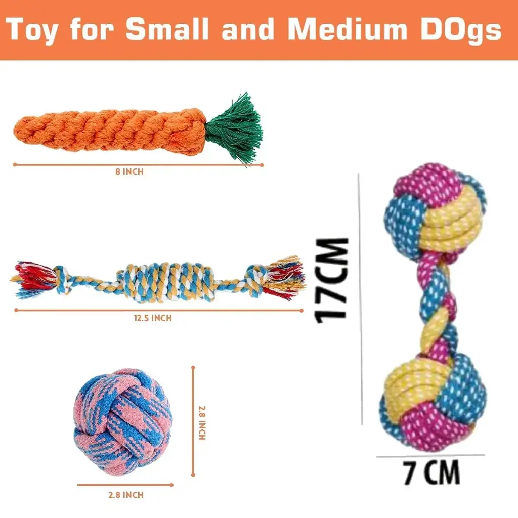 Agirav Tail Dog Toys + Dog Chew Toys + Puppy Teething Toys + Rope Toys + Dog Toys for Small to Medium Dog Toys + Dog Toy Pack(Pack of 5)3.webp