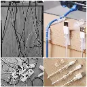 INOVERA (LABEL) 20 Pieces Wire Organizer Cable Management Clip Desktop Cord Hook with 3M Adhesive Foam (Transparent)5.webp