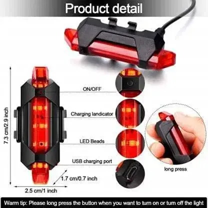 Gadget Deals 2-in-1 Rechargeable Cycle Light and Horn with Cycle Tail Light LED Cycle Light for Bicycle Front Rear Light Combo _ Cycle Lights for Bicycle2.webp