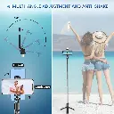 Kratos K14 Selfie Stick Tripod, 100CM Length with Light, 3 in 1 Multifunctional Design, Rechargable LED Light with Two Brighness Levels for Make up, Selfie & Photo Shoot with Bluetooth Remote3.webp
