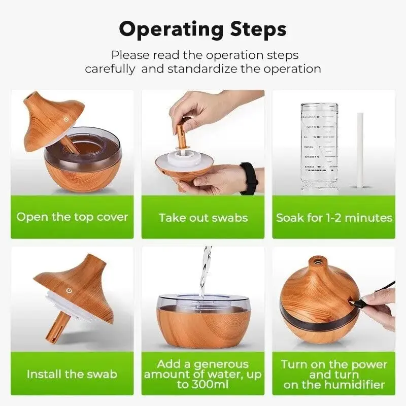 Pure Aroma Wooden Finish Humidifier & Essential Oil Diffuser _ Ultrasonic Cool Mist _ LED Night Light _ Aroma Diffuser for Home, Office, Bedroom & Yoga _ Air Freshener7.webp