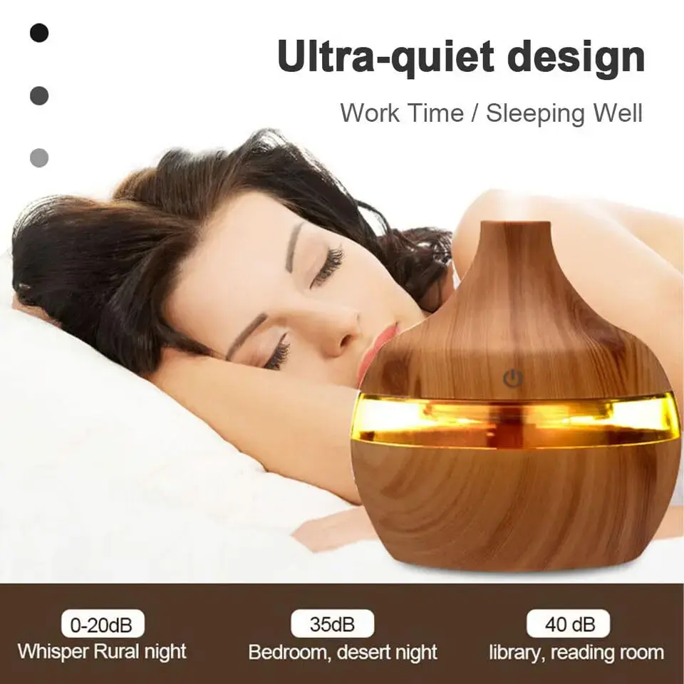 Pure Aroma Wooden Finish Humidifier & Essential Oil Diffuser _ Ultrasonic Cool Mist _ LED Night Light _ Aroma Diffuser for Home, Office, Bedroom & Yoga _ Air Freshener4.webp