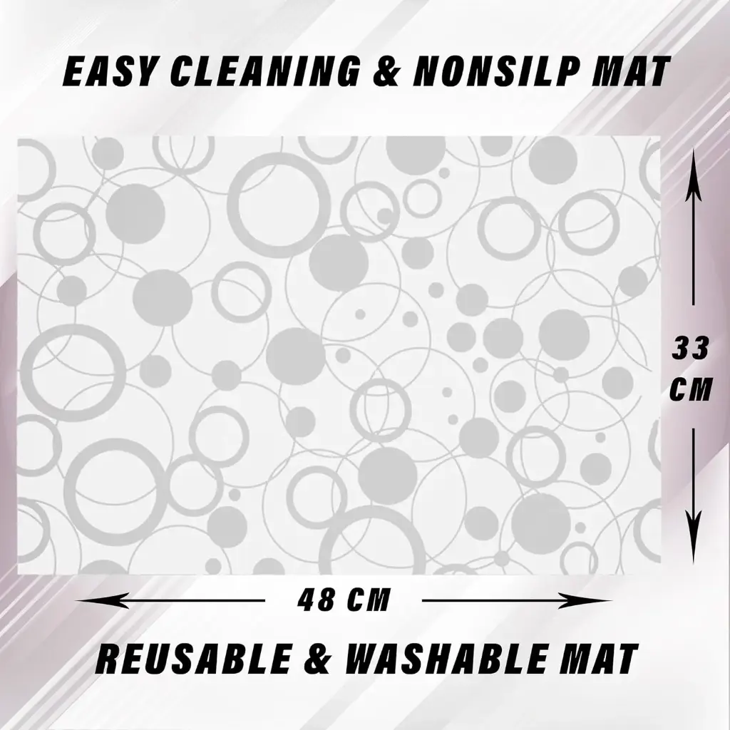 Kuber Industries Multipurpose Refrigerator Drawer Mat_Circle Design & Water Proof PVC Material_Size-48 cm x 33 cm,Pack of 6 (White), Polyvinyl Chloride2.webp