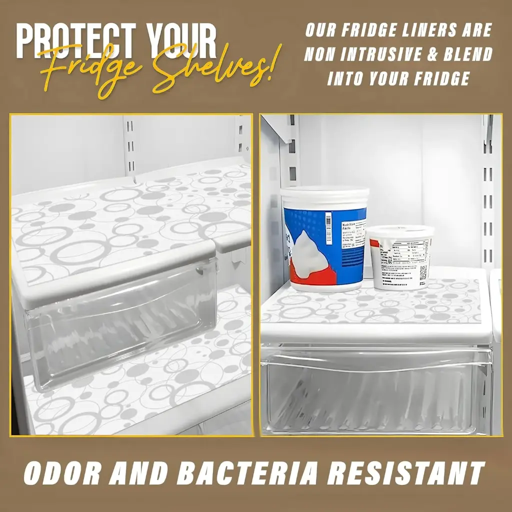 Kuber Industries Multipurpose Refrigerator Drawer Mat_Circle Design & Water Proof PVC Material_Size-48 cm x 33 cm,Pack of 6 (White), Polyvinyl Chloride4.webp