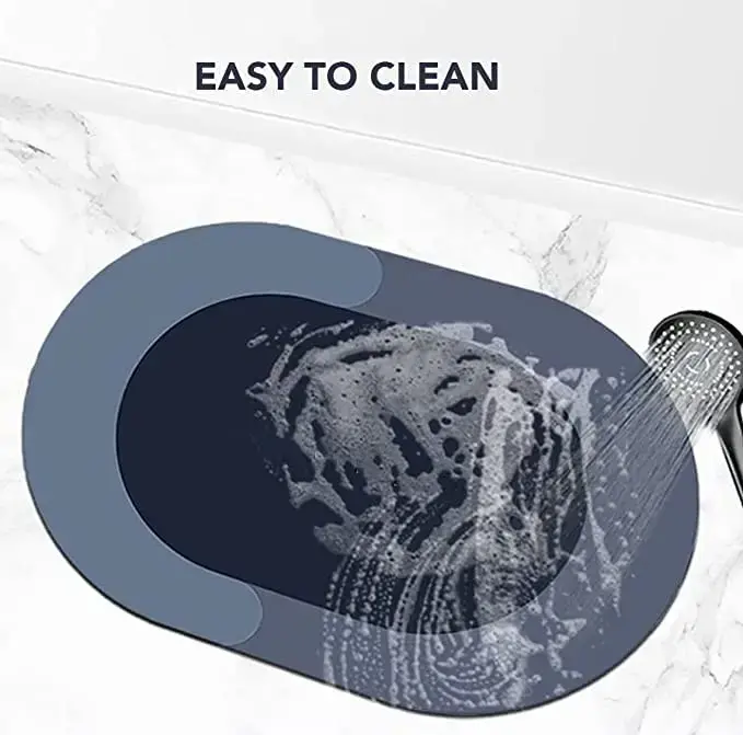 Kintota Rubber Bathroom, Oval Door Mat, Floor, Bath Mat, Carpet _ Non Slip Mat for Bathroom Cushion, Super Absorbent Soft Carpet, Quick Dry Dirt Barrier for Home, Office, (40X60Cm), Multicolour8.webp