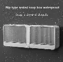 K.B. SALES Plastic Innovative No-Drilling Wall Mounted Soap Box With Lid-Double Grids Soap Draining Rack For Bathroom,Toilet,Laundry-Creative Soap Holder With Drain Tray,Self-Adhesive Design (White)4.webp