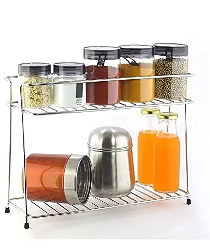 Cri8Hub Tabletop Spice Rack For Your Kitchen_Countertop Spice s And Masala Rack 2 -Tiered Shelf And 2 Layer Stainless Steel And Special Countertop Spice Rack5.webp