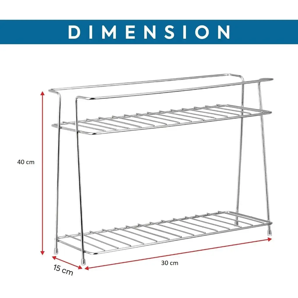 Cri8Hub Tabletop Spice Rack For Your Kitchen_Countertop Spice s And Masala Rack 2 -Tiered Shelf And 2 Layer Stainless Steel And Special Countertop Spice Rack1.webp
