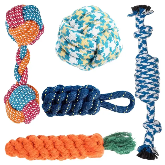 Dog Chew & Teething Rope Toys Pack of 5 for Small to Medium Dogs