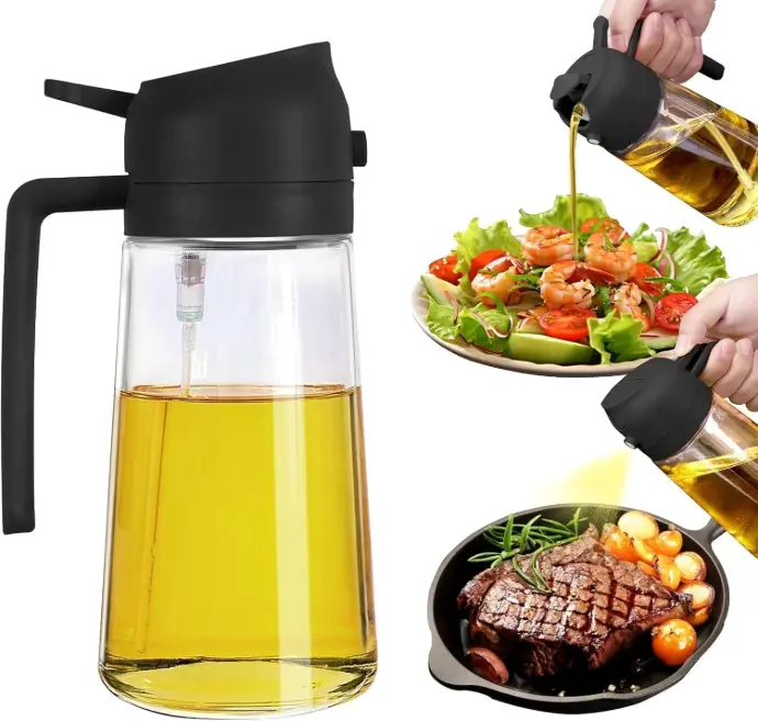 2-in-1 Olive Oil Sprayer and Dispenser Bottle for Kitchen | 500ml