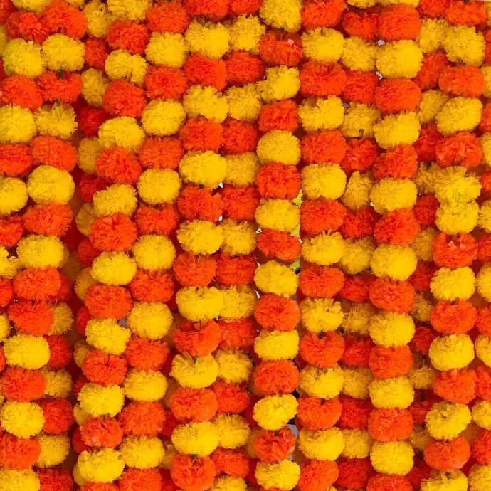 Multicolor Marigold Artificial Flower (Pack of 5)
