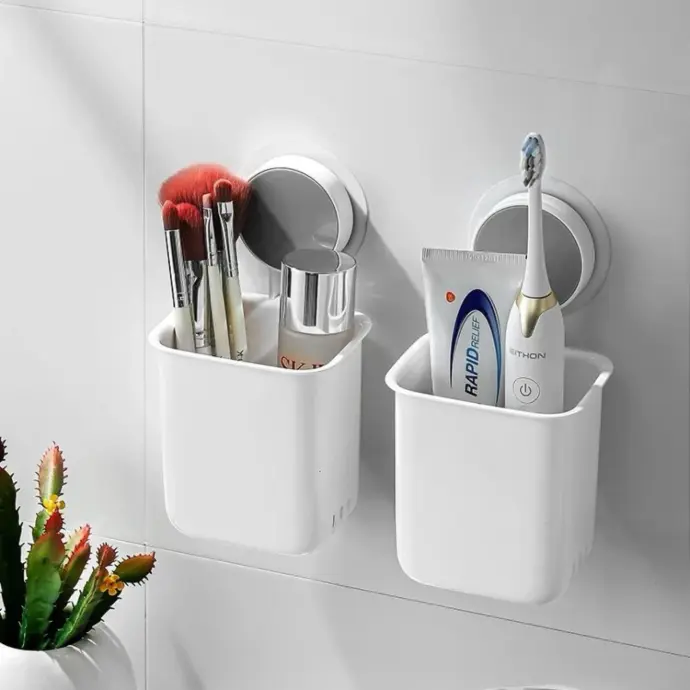 Plastic Toothbrush Holders for Bathroom (Set of 2)
