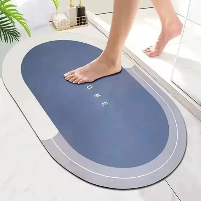 Rubber Bathroom Oval Door Mat (40X60Cm)