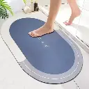 Rubber Bathroom Oval Door Mat (40X60Cm)