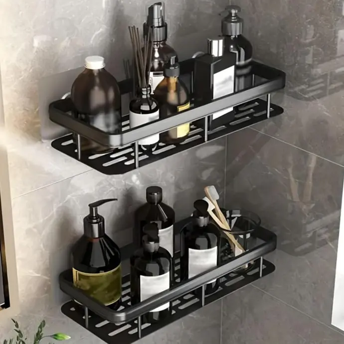 Self-Adhesive Multipurpose Wall Mounted Bathroom Shelves