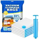 Vacuum Compression Storage Bags with Hand Pump - Medium, 5-Pack