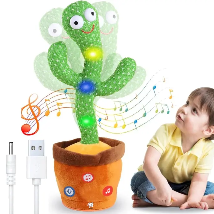 Rechargeable Toys Talking & Dancing Cactus Baby Toys for Kids