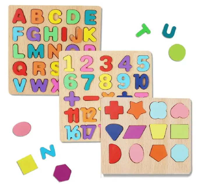 Wooden Learning Educational Game Board for Kids, Puzzle Toys for 2 Years Old