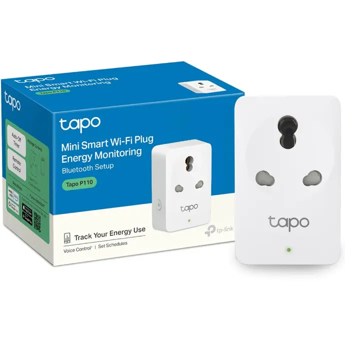 Tapo P110 16A Wi-Fi Smart Plug with Energy Monitoring | Suitable for Large Appliances like Geysers, Microwave Ovens, Air Conditioners (Works with Alexa and Google Assistant)
