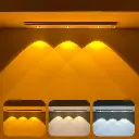 40cm Motion Sensor LED Under Cabinet Light – USB Rechargeable 1200mAh Battery, Dimmable Wireless Stick-On Lamp for Closet, Kitchen, Wardrobe & Stairs (2 Color Modes)