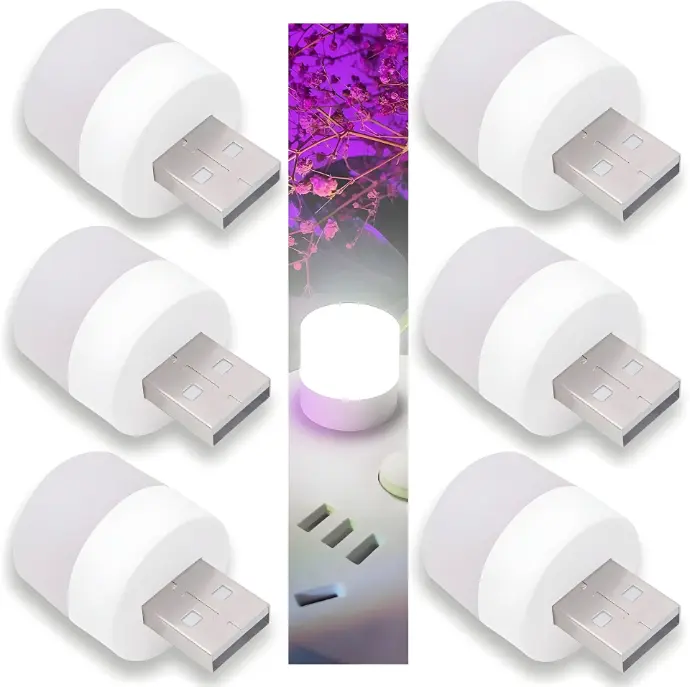 Cute Light 6 Mini USB LED – Portable White LED Night Light for Camping and Outdoor Use