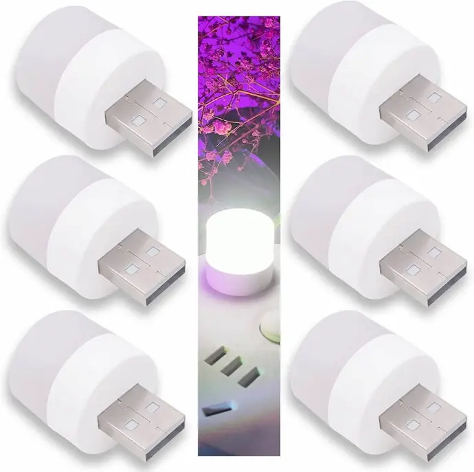 Cute Light 6 Mini USB LED – Portable White LED Night Light for Camping and Outdoor Use