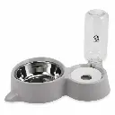 2-in-1 Pet Feeding Bowl with Water Dispenser | Stainless Steel Food Bowl for Puppies & Cats