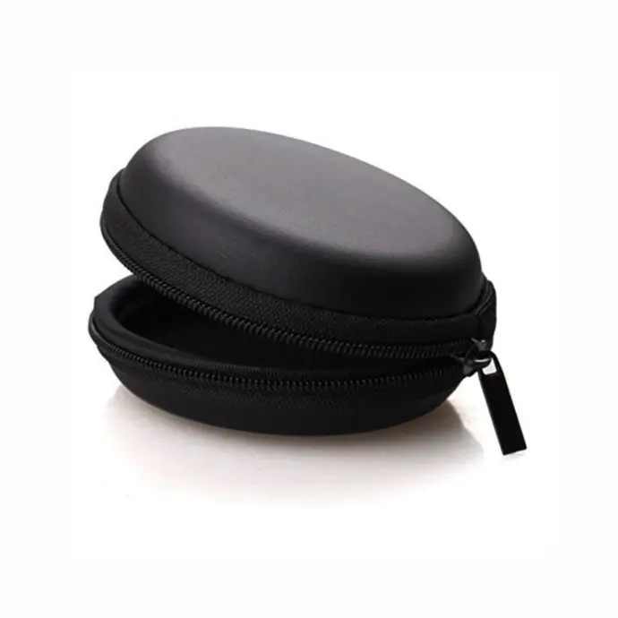 Compact Headphone & Accessories Carrying Case – Storage for Earphones, Headsets, Cables, SD Cards, and More (Black)