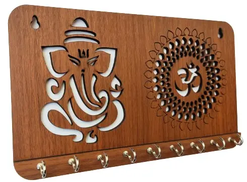 Shri Ganesha Om Chakra Handicraft Key Holder for Home Decor