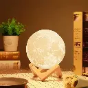 3D Moon Night Lamp – Rechargeable with 7 Color Changing Features