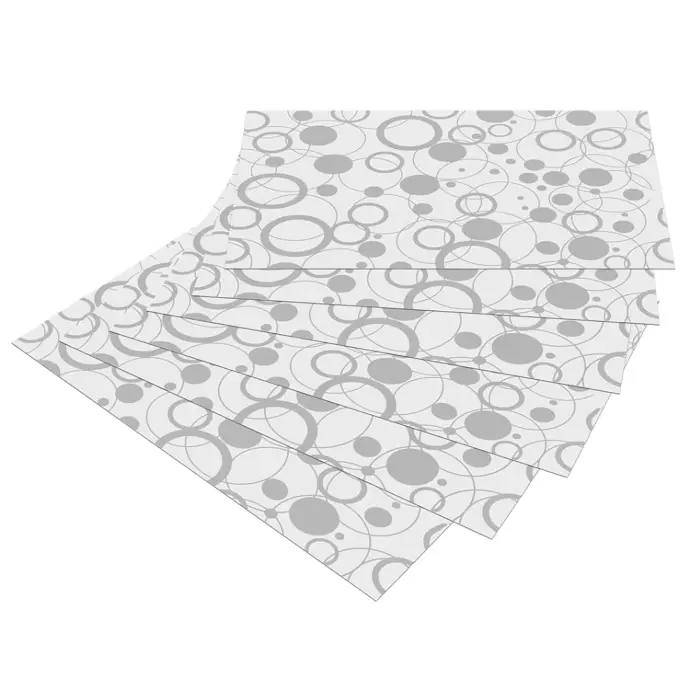 Multipurpose Refrigerator Drawer Mats – Waterproof PVC, Circle Design | 48×33 cm, Pack of 6 (White)