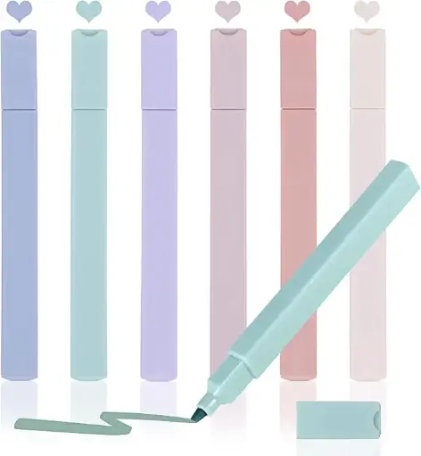 6 Pcs Aesthetic Cute Highlighters – Soft Colored Bible Highlighters for Study, Journaling & Notes