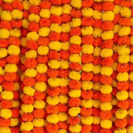 [CANDLE001] Multicolor Marigold Artificial Flower (Pack of 5)