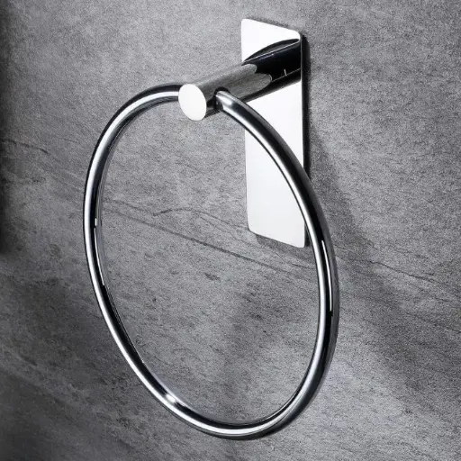 [SHOWER001] Stainless Steel Self Adhesive Round Towel Ring