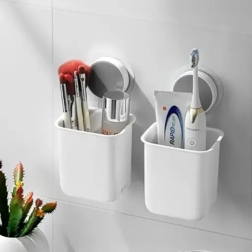 [HOLDER001] Plastic Toothbrush Holders for Bathroom (Set of 2)